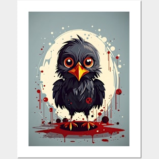 Cute Halloween Crow Posters and Art